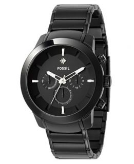 Fossil Watch, Mens Chronograph Diamond Accent Black Ion Plated
