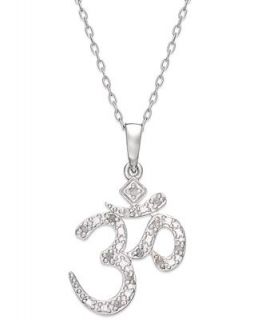 Diamond Necklace, Sterling Silver Diamond Om Pendant (1/10 ct. t.w.)