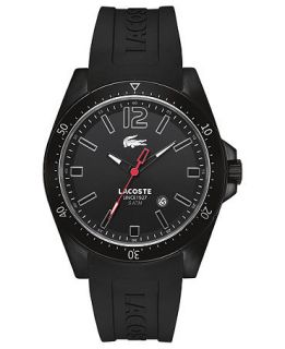 Lacoste Watch, Mens Seattle Black Silicone Strap 43mm 2010662   All