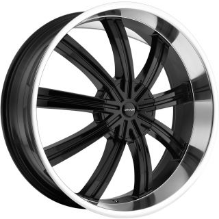 24 Black KMC Widow Wheels Rims Chevy Tahoe Silverado Yukon Ford F150