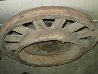 Wood Wooden Spoke Spoked Automobile Car Wheels w Hub Dust Caps