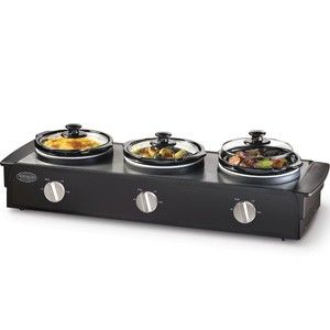 Slow Cooker Food Warmer Buffet Server 3 Station Serving Tray, NEW TSC