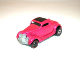 Vintage Redline Hot Wheels 1968 Classic 36 Ford Coupe Pink Diecast Car