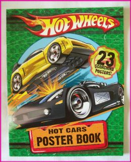 HOT WHEELS   Awesome HOT CARS POSTER BOOK   NEW   23 Scorching Bright