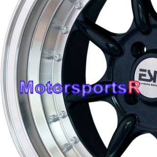 16 8 16x8 ESM 002 Black Rims Wheels Deep Dish BMW E30