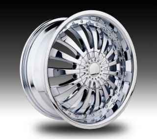 24 inch Velocity VW380 Chrome Wheels Rims 5x115 13
