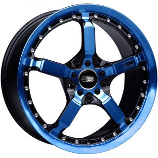 17 HD Tuning Cooldown Wheels Blue Rim Mustang Civic Caliber Fusion