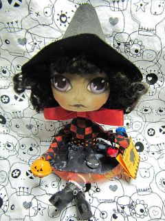 OOAK Primitive Folk Art Halloween Witch Doll Muffin EHD