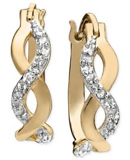 Diamond Earrings, 18k Gold and Sterling Silver Diamond Infinity (1/10