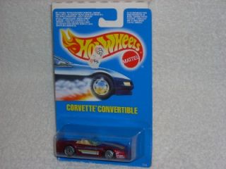 Hot Wheels 1990 91 Corvette Convertible IntL Card 7670