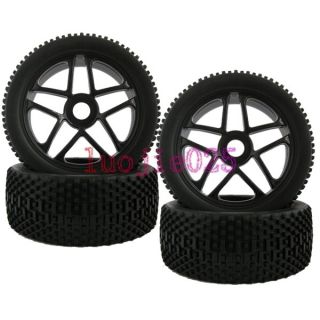 4pcs RC 1 8 Off Road Car Buggy Foam Rubber Tyre Tires Wheel Rim Black