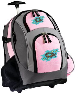 Christian Pink Rolling Backpack with Wheels Wheeled School Bags Cute