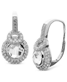 CRISLU Earrings, Platinum Over Sterling Silver Cubic Zirconia