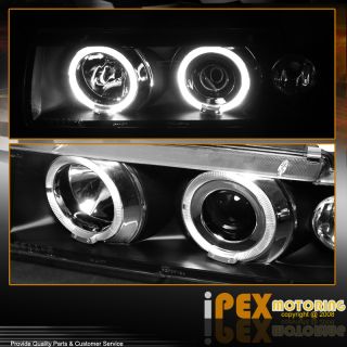 E36 2DR Smoke Fog Lights+Halo Projector Black Headlight+Grill 93 94 95
