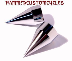 inch Axle Caps Chrome Impaler Spike Billet 2pc Motorcycles 3 in Tall