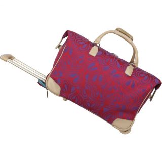 Diane Von Furstenberg Luggage New Hearts Rolling City Bag Red Purple