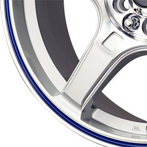17X7 5 105/5 114.3 Rage A5 Silver Machined W/ Blue Stripe Wheel/Rim