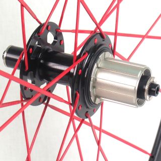Full Carbon 700c Road Bike Cycling Wheelset Black Shimano 56mm Deep