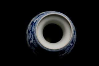 Chinese Antique 18th C Blue and White Porcelain Vase Animal Design