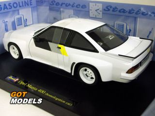 OPEL MANTA 400 HOMOLOGATION CAR IN WHITE  1/18 SCALE REVELL MODELS