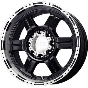 New 17X8.5 8 165.1 Off Road Gloss Black Machined Lip Wheel/Rim