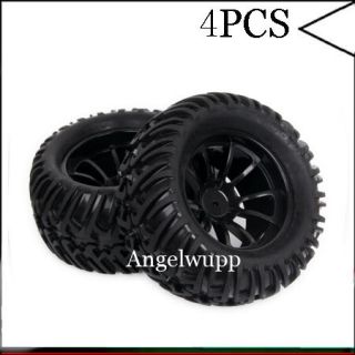 4PCS RC 1/10 Monster Bigfoot Car Truck Wheel Rim & Rubber Tyre,Tires