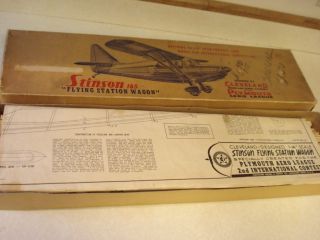 Cleveland Stinson 165 Flying Station Wagon Flying Model Airplane Kit
