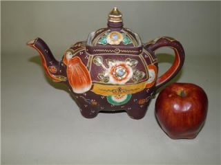 Antique Satsuma Hand Painted Elephant Teapot Japan