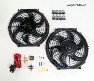 10 Dual Electric Radiator Fan with 185 Degree Temperature Switch