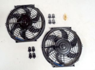 10 Dual Electric Radiator Fan with 185 Degree Temperature Thermostat