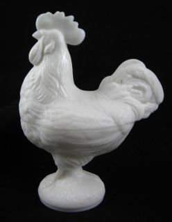 Westmoreland Rooster Stand Up Covered Glass Dish Chicken Hen Nest