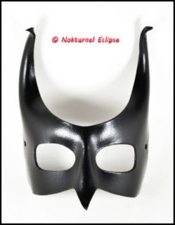 Black Devil Bird Beak Leather Mask Horns Masquerade Bat