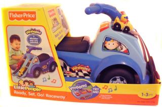 Fisher Price Little People Ready Set Go Raceway Ride on Toy with Sound