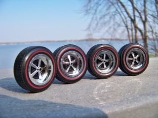 18 Set of 4 Ertl Red line Chevrolet Super Sport 5 Spoke Wheels & Tires