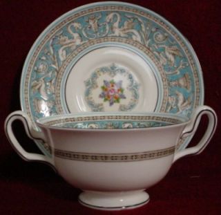 Wedgwood China Florentine Turquoise W2714 Pattern Cream Soup Cup