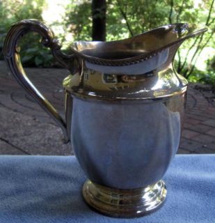 Cheshire Silver Silverplate Water Pitcher Gadroon Rope Border