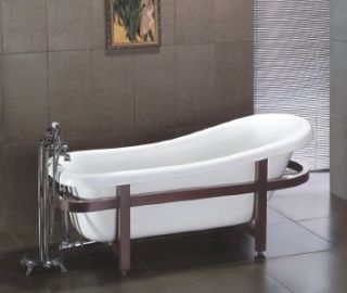Acrylic Slipper Wood Cradle Style Bathtub Bathtub