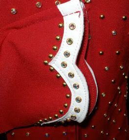 Custom Horse Show Red Black Showmanship Rail Jacket Small Leather