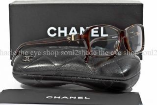 New Chanel 3211 Eyeglasses Frame Gold Havana Brown Bows