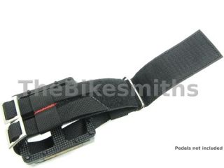Wellgo W7 Pro Black Double Velcro Power Pedal Toe Straps Track BMX MTB