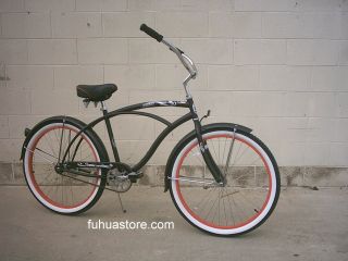 This bike comes with comfort saddle seat w/spring ,and with whitewall