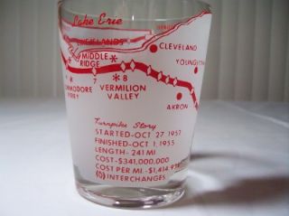 Vtg Ohio Souvenir ABC Motels Turnpike Glass 1952 1955