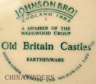 China Old Britain Castles Blue England 1883 Rim Soup Salad Bowl