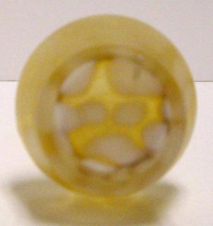 Art Glass Gold w White Drip Swirl Vase Scalloped Rim 7 7 8