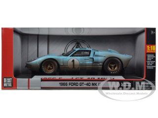 Brand new 118 scale diecast model of 1966 Ford GT 40 MK 2 Gulf Blue