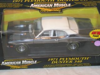 18 1971 Plymouth Duster 340 Chase Car Blk Chrome American Muscle