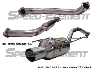 Maxima 00 01 02 03 Tsudo EVO2 Stainless Bolt on Cat Back Exhaust