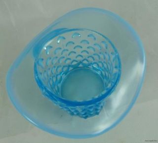 Opalescent Rim Mini Top Hat Glass Toothpick Holder Vase 389