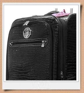 25 Rolling Expandable Suitcase in BLACK w/ 360 degree spinner Wheels