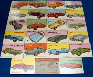 Antique Automobile Sports Car World on Wheels Trading Cards